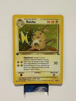 Pokemon TCG Holographic Raichu Fossil 14/62 1st Edition Holo Rare - Image 1
