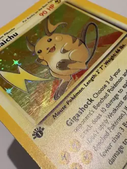 Pokemon TCG Holographic Raichu Fossil 14/62 1st Edition Holo Rare - Image 4
