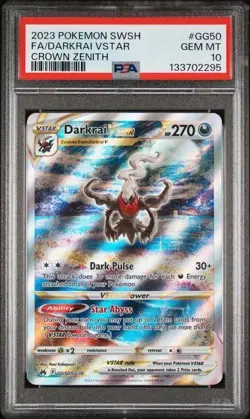 PSA 10 Darkrai Vstar GG50/GG70 Pokemon Crown Zenith Galarian Gallery Holo - Image 1