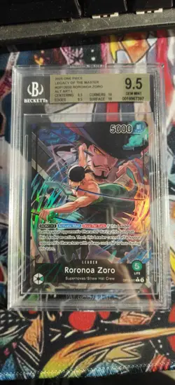 BGS GEM MINT 9.5 2025ONE PIECE OP12-020 LEGACY OF THE MASTER RORONOA ZORO ALTART - Image 1