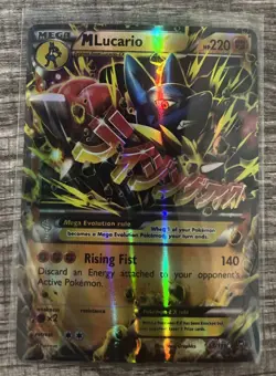 Pokemon M Lucario EX Ultra Rare Holo XY Furious Fists 55/111 220 HP Card - Image 1