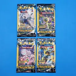 Pokemon TCG Sun & Moon Lost Thunder 3-Card Pack Lot of 4 - Full Art Set - Image 1