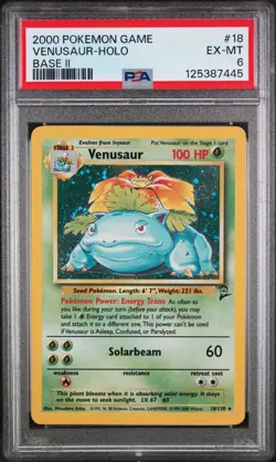Venusaur Holo 18 Game Base Ii Pokemon PSA 6 - Image 1