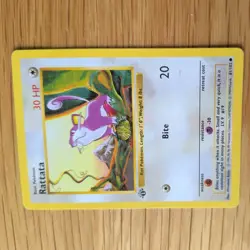1ST EDITION SHADOWLESS RATTATA 61/102 POKEMON CARD (BASE SET) - Image 4