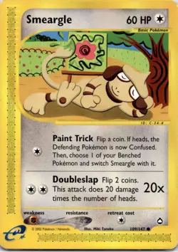 Pokemon TCG Smeargle Common Aquapolis 109/147 - Image 1