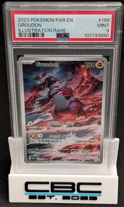 2023 Pokemon Paradox Rift Groudon #199 Illustration Rare PSA 9 - Image 1