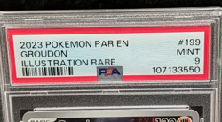 2023 Pokemon Paradox Rift Groudon #199 Illustration Rare PSA 9 - Image 2