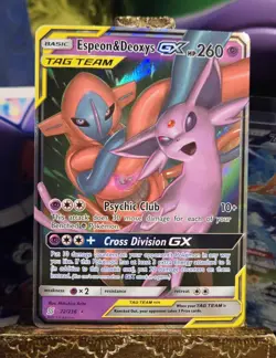 2019 Pokemon TCGUnified Minds - Espeon and Deoxys GX 72/236 Tag Team - NM - Image 1