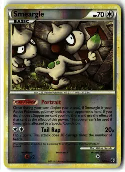 Smeargle ⭐ 8/90 Reverse Holo Rare HGSS Undaunted 2010 Pokemon NM/LP - Image 1
