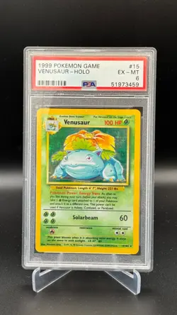 1999 Pokemon Base Set Venusaur Holo #15 Unlimited PSA 6 EX-MT - Image 1