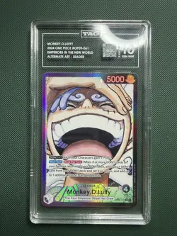 2024 One Piece #OP09-61 Monkey D Luffy Alt Art Leader - TAG 10 GEM MINT - Image 3
