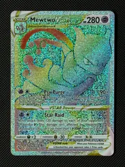 Pokemon Cards Mewtwo VSTAR 079/078 Pokemon GO Rare Rainbow - Image 1