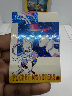 1999 Pokemon Japanese Bandai Pocket Monster Mewtwo Vending Card Sticker - NM - Image 2