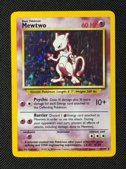 Pokemon Cards Mewtwo 10/102 Holo Base Set Rare - Image 1