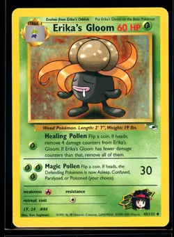 2000 Gym - Heroes Erika’s Gloom #45 Non Holo Pokemon Card - Image 1