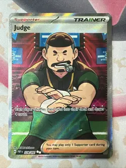 Pokemon Card - Judge 228/091 Full Art Trainer - Scarlet & Violet Paldean Fates - Image 1