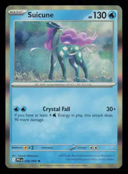 Suicune 026/094 Pokemon Phantasmal Flames Rare Near Mint Holo Card NM - Image 1