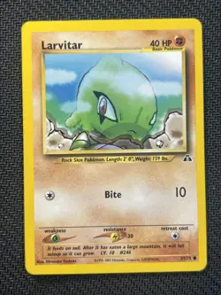 Larvitar 57/75 Neo Discovery Pokemon TCG WOTC Vintage (Moderate Play) MP 3 - Image 1