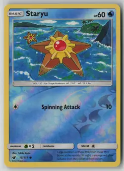 Staryu 15/111 Pokemon Crimson Invasion Reverse Holo Near Mint 1 - Image 1