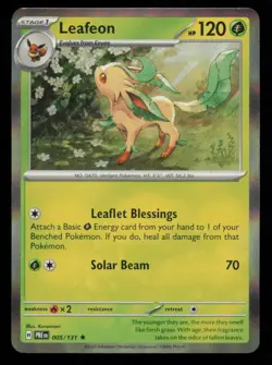 Leafeon 005/131 Pokemon Prismatic Evolutions Rare Near Mint Holo Card NM - Image 1