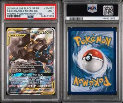 2019 POKEMON SM BLACK STAR PROMO #SM192 FULL ART/LUCARIO & MELMETAL GX PSA 9 - Image 3