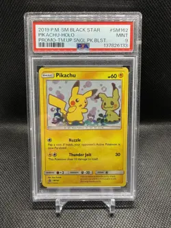 Pokemon Pikachu SM162 Promo Holo PSA 9 - Image 1