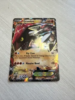 Pokemon Groudon EX XY42 XY Holo Black Star Promo LP - Image 1