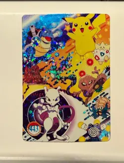 Pikachu Mewtwo Holo Pokemon Vintage Pocket Monster Vending Prism Sticker 443 - Image 1