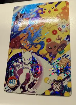 Pikachu Mewtwo Holo Pokemon Vintage Pocket Monster Vending Prism Sticker 443 - Image 5