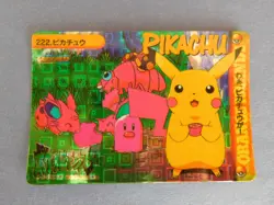 1999 Bandai Carddass Pokemon Holo Prism Japanese Vending Sticker Pikachu 222 - Image 1