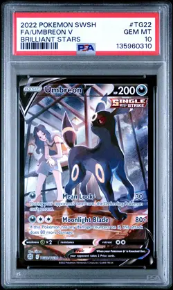 2022 POKEMON SWORD & SHIELD BRILLIANT STARS #TG22 FULL ART/UMBREON V PSA 10 - Image 1