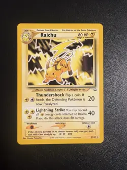 Pokemon TCG Raichu Neo Revelation Non Holo 21/64 LP+ - Image 1