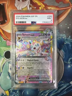 2024 Pokemon Ssp En-Surging Sparks #086 Sylveon Ex PSA 9 - Image 1