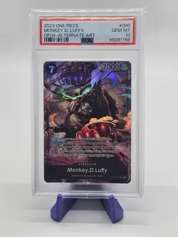 2023 ONE PIECE OP04 090 MONKEY D LUFFY KINGDOMS OF INTRIGUE ALT ART PSA 10 - Image 1