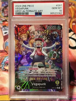 VEGAPUNK - One Piece OP07-097 - PSA 10 AAL Alt Art Leader - 500 Years - Image 1