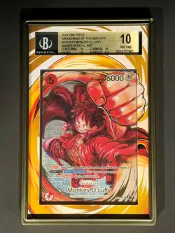 BGS Pristine 10 Monkey D. Luffy Oda Signature, OP05 1st anniversary ST01-12 ENG - Image 1