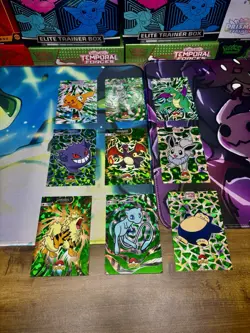 Pokemon 9 Card database Shiny Set Red green Cracked Ice - Image 1