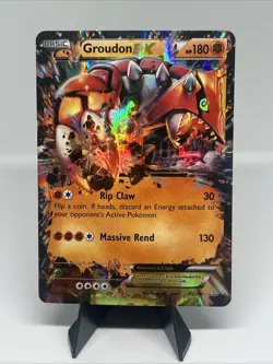 Pokemon TCG XY Primal Clash Groudon EX Ultra Rare Holofoil Card 85/160 - NM - Image 1