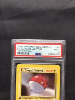 Pokemon Cards: Gym Heroes 1st Edition Common: Lt. Surge's Voltorb 84/132 PSA 9 - Image 3