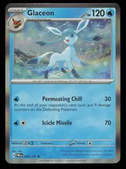 Glaceon 025/131 Pokemon Prismatic Evolutions Rare Near Mint Holo Card NM - Image 1