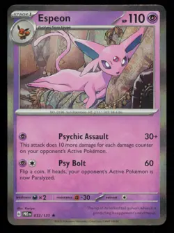 Espeon 033/131 Pokemon Prismatic Evolutions Rare Near Mint Holo Card NM - Image 1