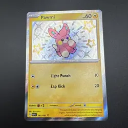 Pawmi - 142/091 - Paldean Fates - Pokemon TCG Card Rare Baby Shiny NM - Image 4
