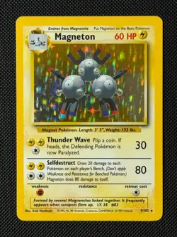 Pokemon Cards Magneton 9/102 Holo Base Set Rare - Image 1