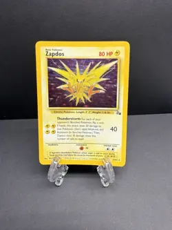 Pokemon TCG Zapdos Holo Rare Card 15/62 Fossil Base Set, Vintage 1999 MP - Image 1