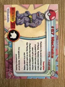 Machoke #67 - Blue Logo - Holo Foil - NM - Topps Pokemon - Image 2