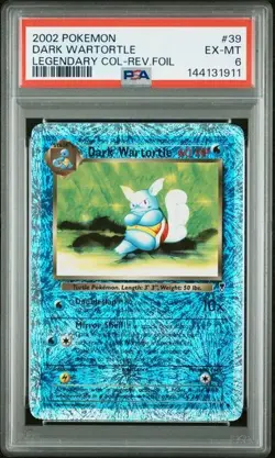 2002 POKEMON LEGENDARY COLLECTION #39 DARK WARTORTLE-REVERSE FOIL HOLO PSA 6 - Image 1