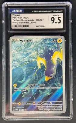 WATTREL TWILIGHT MASQUERADE 178/167 ILLUSTRATION RARE HOLO CGC 9.5 2024 Pokemon - Image 1