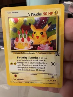 Pokemon Black Star Promo #24 Birthday Pikachu Holo Near Mint Or Better 2001 - Image 1