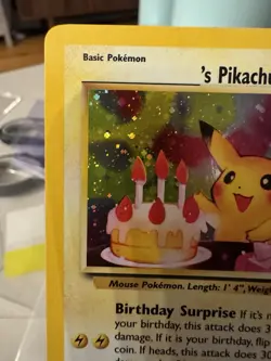 Pokemon Black Star Promo #24 Birthday Pikachu Holo Near Mint Or Better 2001 - Image 2