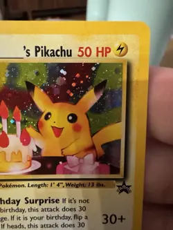 Pokemon Black Star Promo #24 Birthday Pikachu Holo Near Mint Or Better 2001 - Image 3